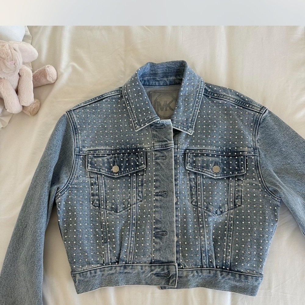 Michael Kors Blue Studded Jean Jacket